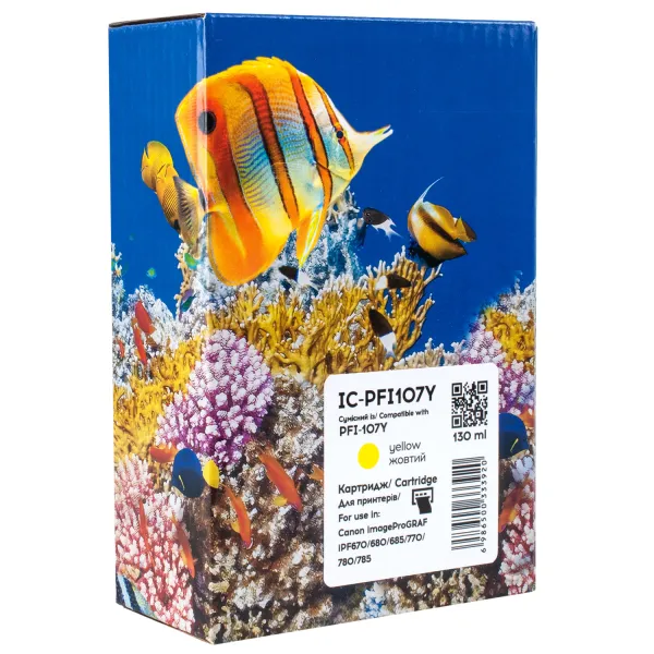 Картридж сумісний Canon PFI-107Y (6708B001) 130 мл, жовтий Barva (IC-PFI107Y)