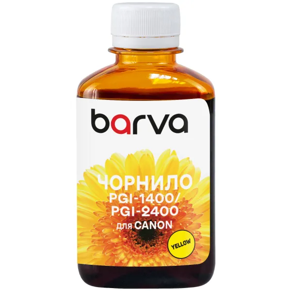 Чернила для Canon PGI-1400/PGI-2400 Y специальные 180 мл, пигментные, желтые Barva (C1400-931)