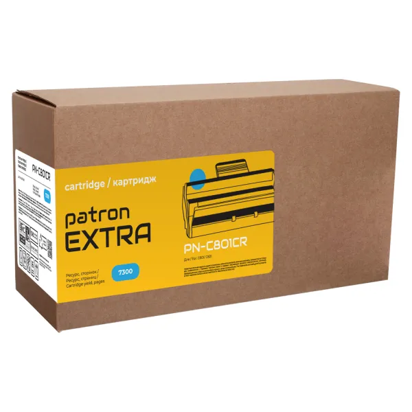Тонер-картридж сумісний Oki 44643007 (C801/C821) блакитний Extra Patron (PN-C801CR)
