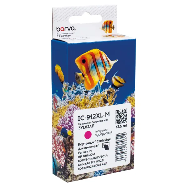 Картридж сумісний HP 912XL (3YL78AE/3YL82AE) 900 арк, пурпуровий Barva (IC-912XL-M)