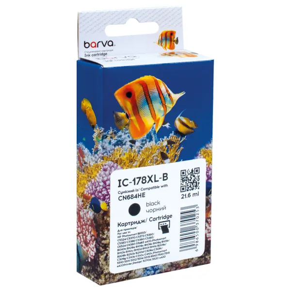 Картридж совместимый HP 178XL (CB316HE/CN684HE) 550 стр, черный Barva (IC-178XL-B)