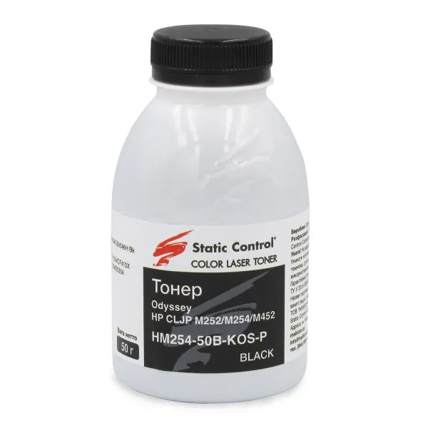 Тонер HP Color LaserJet Pro M252/M254/M452 флакон 50 г, черний SCC (HM254-50B-KOS-P)