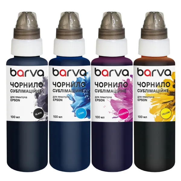 Комплект сублимационных чернил для настольных принтеров Epson 4х100 мл, BK/C/M/Y Barva (SUB-100-MP)