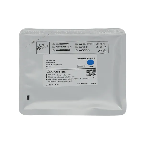 Девелопер Konica Minoltа Bizhub С227, IU-214C, 170г, 90K голубой CET (CET171038)