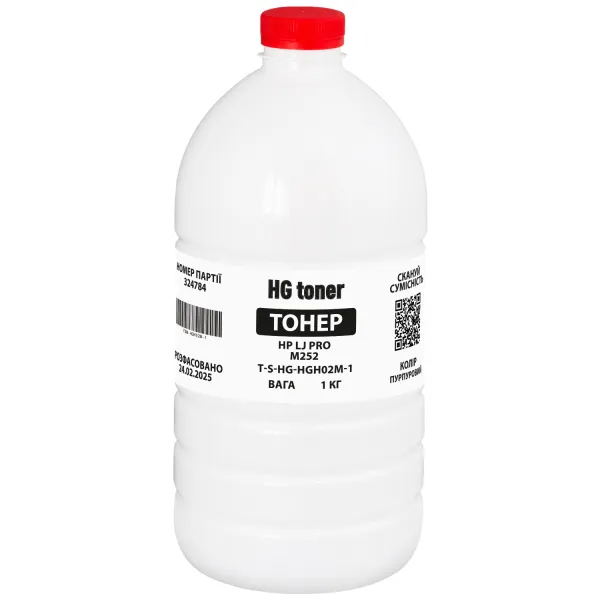 Тонер HP LJ Color Pro M252 флакон, 1 кг, пурпурный HG toner (TSM-HGH02M-1)