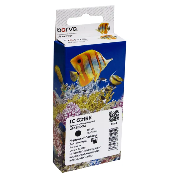 Картридж сумісний Canon CLI-521BK (2933B004) 3425 арк, чорний Barva (IC-521BK)