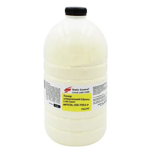 Тонер HP универсальный MPTCOL3 флакон, 1 кг, желтый SCC (MPTCOL-1KG-YOS3-P)