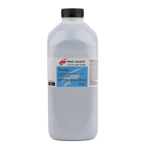 Тонер HP универсальный MPTCOL3 флакон, 500 г, голубой SCC (MPTCOL-500B-COS3-P)
