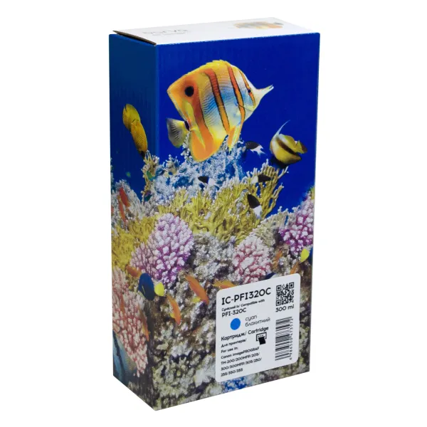 Картридж сумісний Canon PFI-320C (2891C001AA) 300 мл, блакитний Barva (IC-PFI320C)