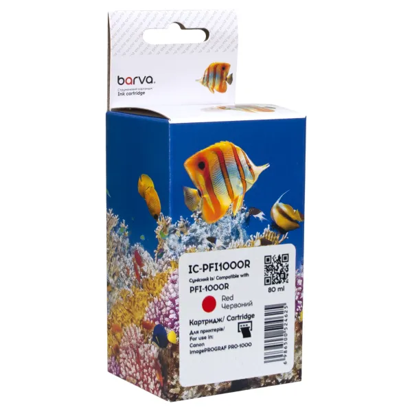 Картридж совместимый Canon PFI-1000R (0554C001) 80 мл, красный Barva (IC-PFI1000R)