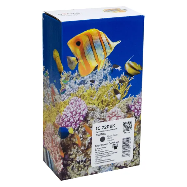 Картридж совместимый HP 72XL (C9370A) 130 мл, фото черный Barva (IC-72PBK)