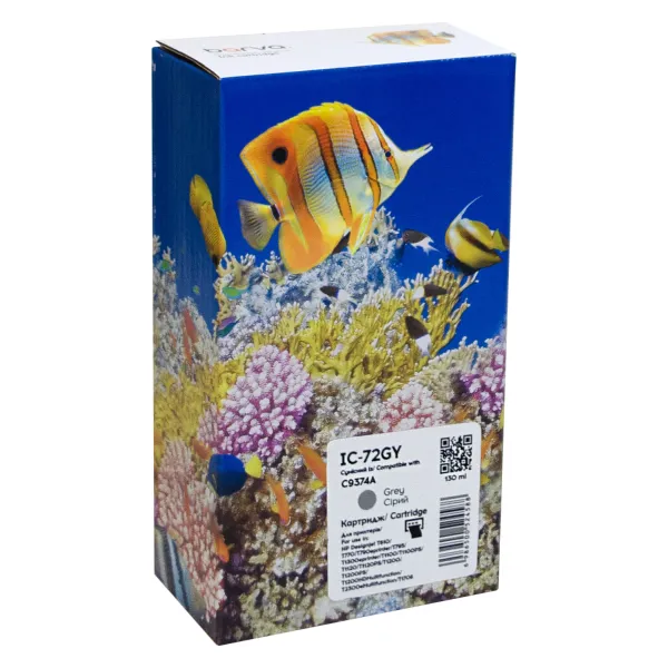 Картридж совместимый HP 72XL (C9374A) 130 мл, серый Barva (IC-72GY)