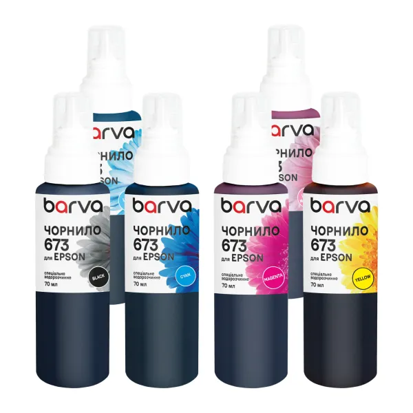 Комплект чернил для Epson 673 специальные 6х70 мл, водорастворимые, BK/C/M/Y/LC/LM Barva (E673-070-MP)