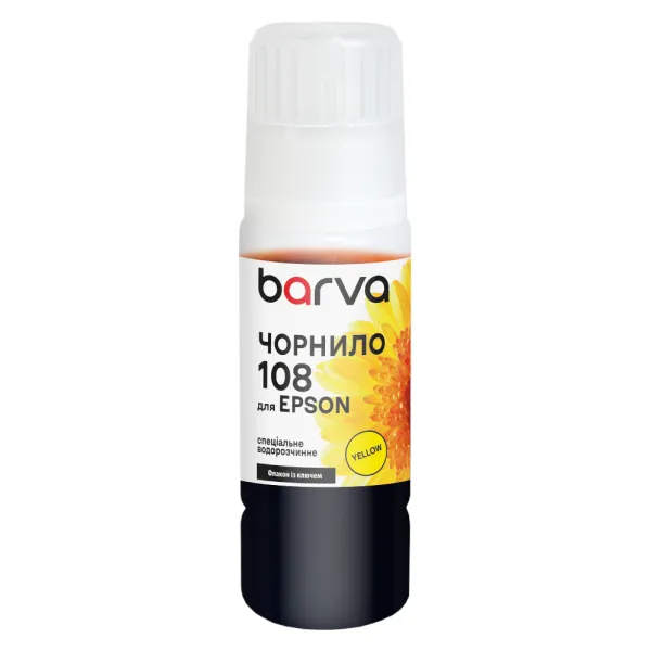 Чорнило для Epson 108 Y спеціальне 70 мл, OneKey, водорозчинне, жовте Barva (E108-951e)