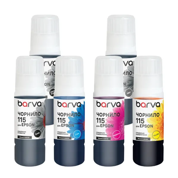 Комплект чернил для Epson 115 специальные 6x70 мл, OneKey, пигментные/водорастворимые, BK/PB/C/M/Y/GY Barva (E115-070-MP)