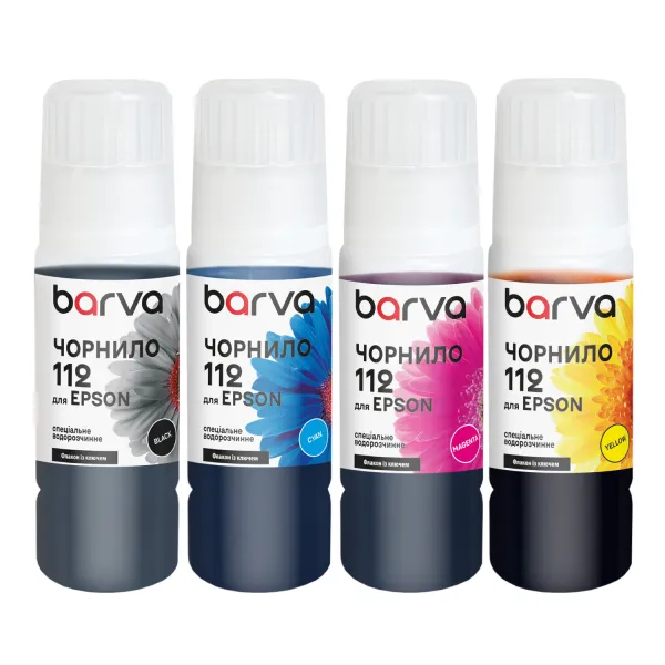 Комплект чернил для Epson 112 специальные 4x70 мл, OneKey, водорастворимые, BK/C/M/Y Barva (E112-070-2MP)