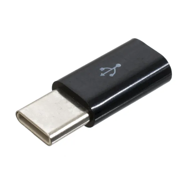 Адаптер MICRO USB на Type-C (F/M) черный Patron (PN-MIC-Type-C)