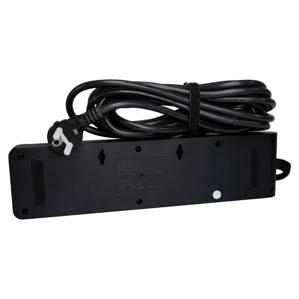 Фільтр мережевий 5 розеток + 3 х USB, 5 м, 16 А, 250 В, чорний Patron Power (SP1655-USB) - Фото 3