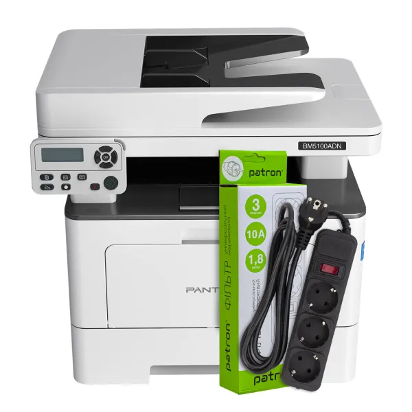 МФУ BM5100ADN A4 Pantum (BM5100ADN) + Фильтр сетевой 3 розетки Patron (SP-1032)