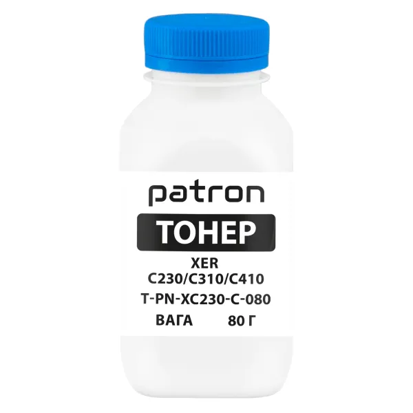 Тонер XER C230/C310/C410 флакон, 80 г, блакитний Patron (PN-XC230-C-080)