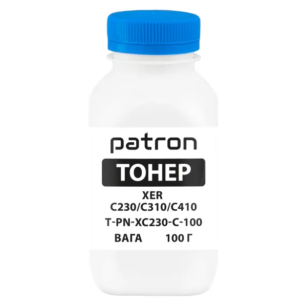 Тонер XER C230/C310/C410 флакон, 100 г, блакитний Patron (PN-XC230-C-100)