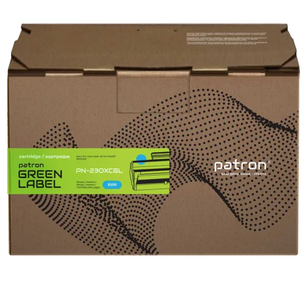 Картридж совместимый HP 230X (W2301X), Green Label, голубой Patron (PN-230XCGL)