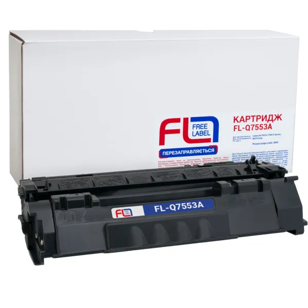 Картридж совместимый HP 53A (Q7553A) Free Label (FL-Q7553A)