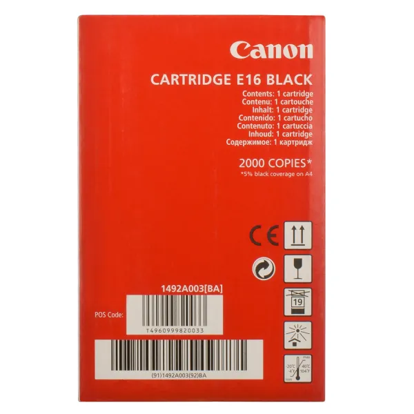 Картридж E16 Canon (1492A003) - Фото 2